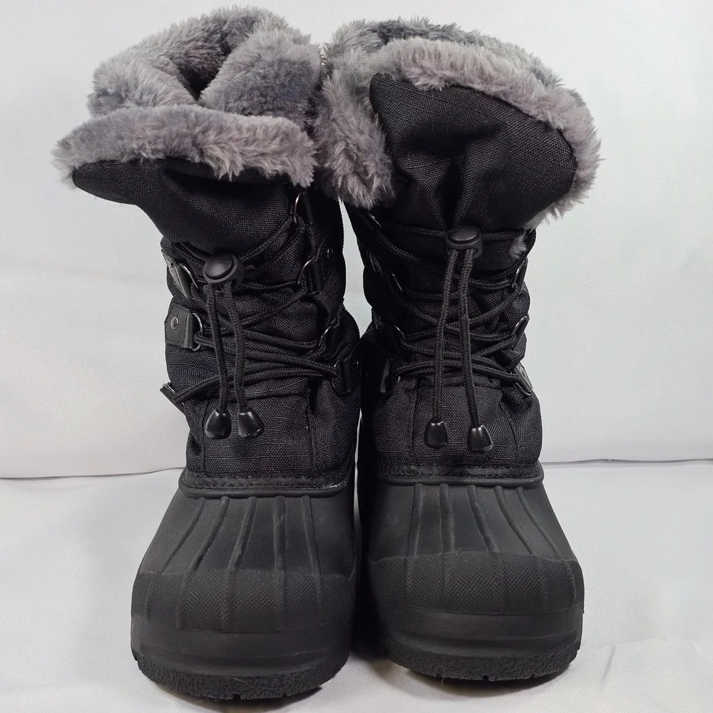 Dream Pairs Womens 6 Black Thinsulate Winter Snow Boots Fur Lined Waterproof New